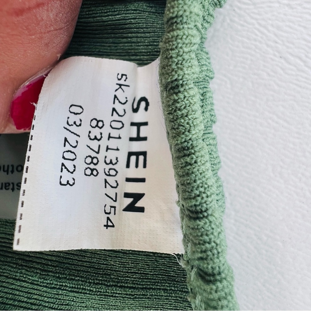 SHEIN Green Ribbed Bikini Set - Picture 3 of 15